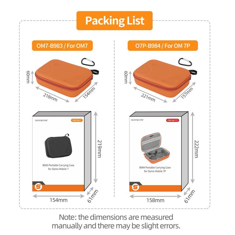 Sunnylife Portable Carrying Case Mini Bag Handbag, For DJI Osmo Mobile 7P, For DJI Osmo Mobile 7 Sunnylife Portable Carrying Case Mini Bag Handbag, For DJI Osmo Mobile 7P, For DJI Osmo Mobile 7